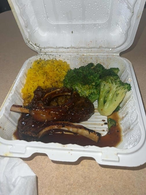 Lamb chop dinner.