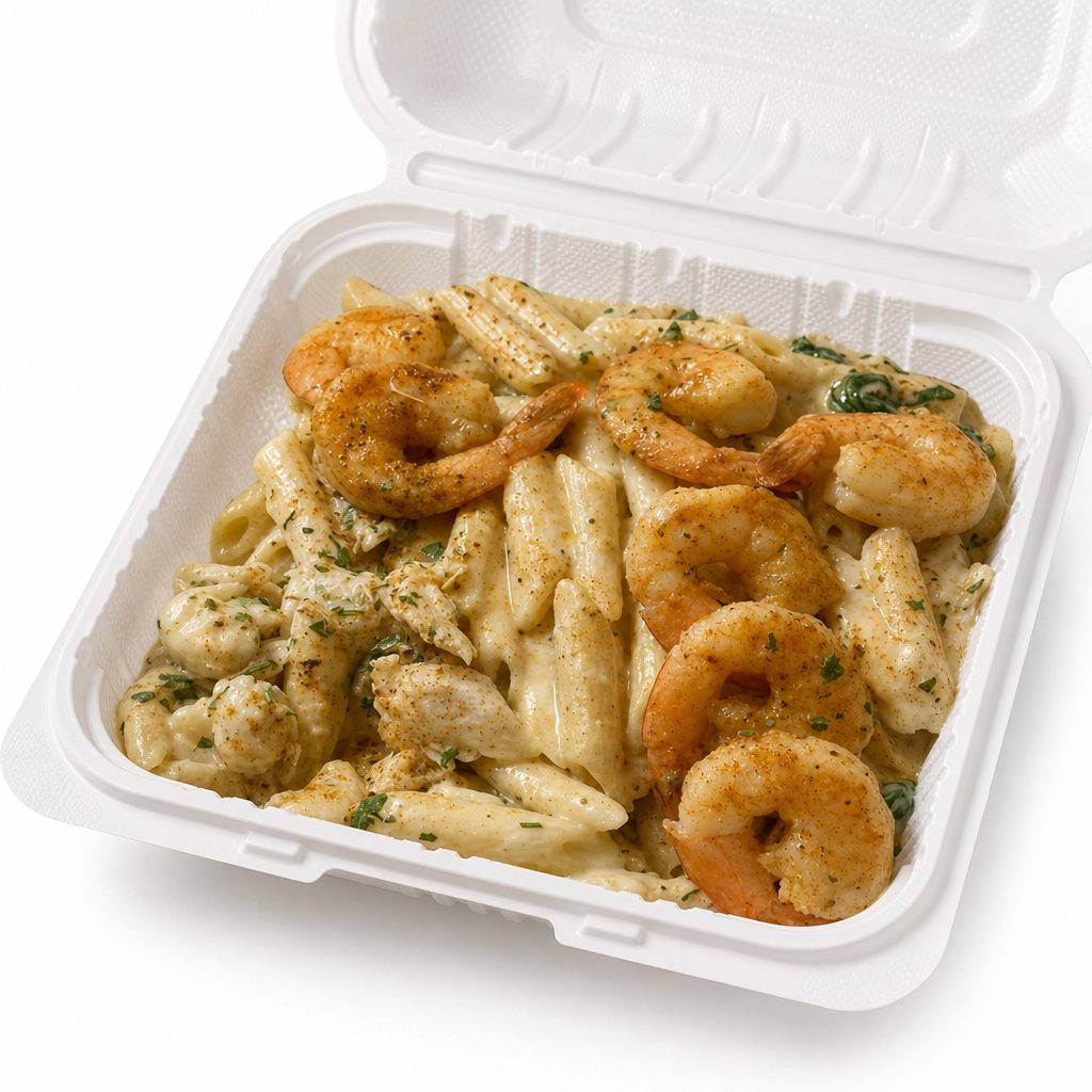 Crab & shrimp pasta.