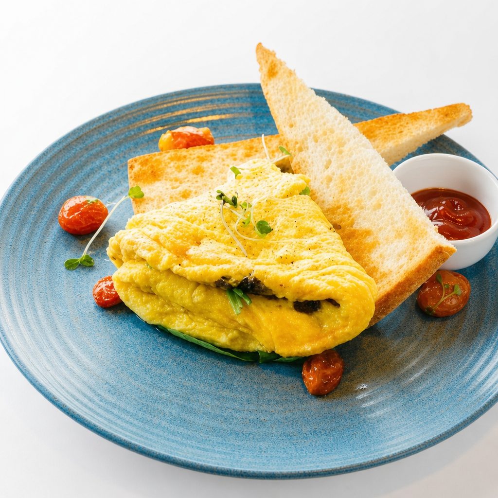 Plain egg omelet.