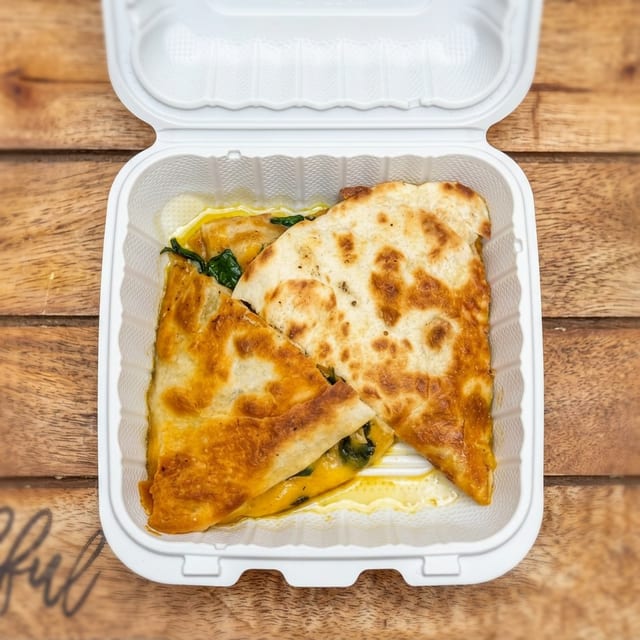 Jumbo veggie quesadillas.