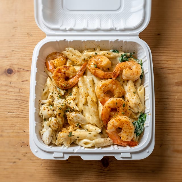 Crab & shrimp pasta.