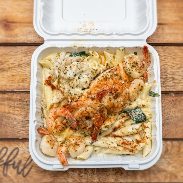Shrimp pasta.